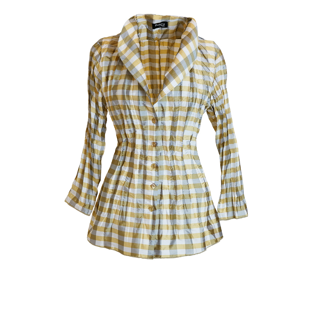 Clarendon Check, Camel/White